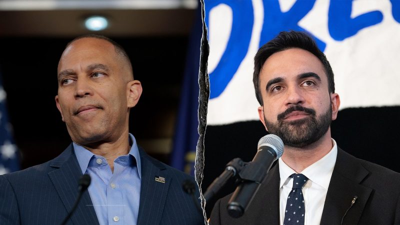 House Minority Leader Hakeem Jeffries, D-N.Y., is remaining quiet on the New York City mayoral race, despite his self-imposed deadline of weighing in before early voting fast approaches on Saturday morning.
The top House Democrat was asked multiple times about Democratic socialist candidate Zohran Mamdani, and whether he will endorse him, during a press conference at the U.S. Capitol on Friday.
Jeffries has said multiple times that he would speak about the race before early voting begins in New York City — which is coming at 9 a.m. ET on Saturday.
‘Stay tuned,’ he told one reporter when asked if he was ready to endorse Mamdani.
He was asked about Mamdani again a short while later, when a reporter queried, ‘Why are you refusing to endorse?’
‘I have not refused to endorse. I have refused to articulate my position, and I will momentarily, at some point in advance of early voting,’ Jeffries said.
A third reporter asked Jeffries whether he believed his refusal to endorse was ‘splitting the Democratic Party.’
‘I traveled throughout the country, and the Democratic Party is as unified as I’ve seen us throughout the entirety of this year, and you’re about to experience that in real time. So it won’t be hypothetical. You’re about to see it in real time in Virginia, in New Jersey, and in California as it relates to prop 50,’ Jeffries said, without mentioning his home state of New York.
‘As I’ve said, I will have more to say about the mayor’s race when I have more to say about the mayor’s race in advance of early voting, when I’m back home tomorrow.’
Fox News Digital then asked why Jeffries was waiting until the 11th hour to weigh in on the race, to which he tersely responded, ‘This question has been asked and answered repeatedly.’
Notably, Jeffries would not have been able to make his endorsement at the press conference. Lawmakers are barred from making political statements or solicitations on Capitol grounds.
Mamdani is the current frontrunner in the race between himself, Republican Curtis Sliwa, and former New York Gov. Andrew Cuomo, who is running as an Independent.
While he’s gained support from progressives in Congress, including Rep. Alexandria Ocasio-Cortez, D-N.Y., the top two Democrats on Capitol Hill — Jeffries and Senate Minority Leader Chuck Schumer, D-N.Y. — have been silent.
Politico reported on Friday afternoon that Jeffries would endorse Mamdani later Friday.
This post appeared first on FOX NEWS